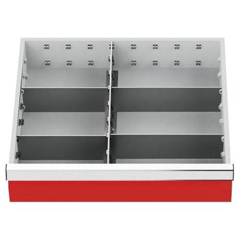 Schubladeneinteilung R 18-16 mit Metalleinteilung für Front 150 mm Maße in mm (BxT): 450 x 400