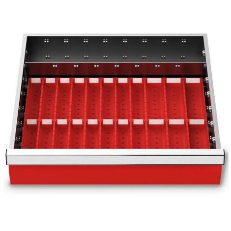 Schubladeneinteilung R 18-16 mit Muldenplatten Front 100 mm Maße in mm (BxT): 450 x 400