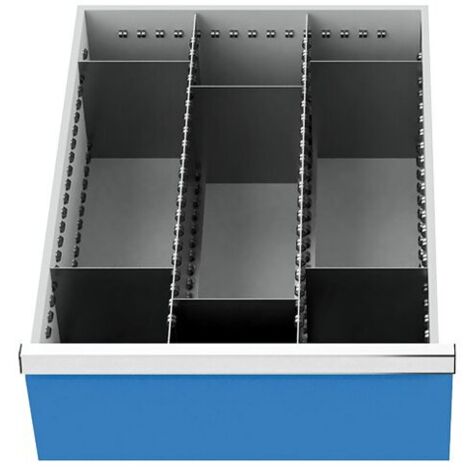 Schubladeneinteilung R 18-24 mit Metalleinteilung für Front 200 mm Maße in mm (BxT): 450 x 600