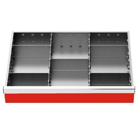 Schubladeneinteilung R 24-16 mit Metalleinteilung für Front 150 mm Maße in mm (BxT): 600 x 400