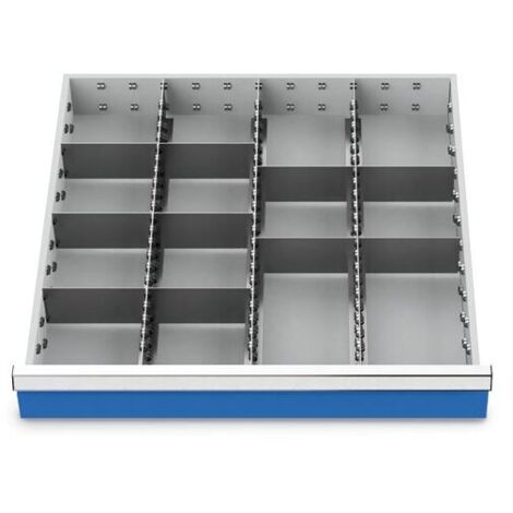 Schubladeneinteilung R 24-24 mit Metalleinteilung für Front 100 mm Maße in mm (BxT): 600 x 600