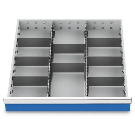 Schubladeneinteilung R 24-24 mit Metalleinteilung für Front 100 mm Maße in mm (BxT): 600 x 600