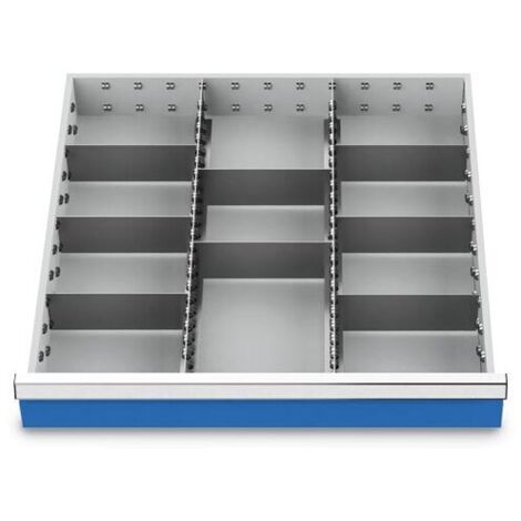 Schubladeneinteilung R 24-24 mit Metalleinteilung für Front 150 mm Maße in mm (BxT): 600 x 600