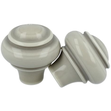 Schubladenknopf Möbelknopf kommodenknopf Grau Porzellan Optik 33mm Durchmesser