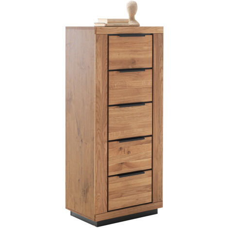 Schubladenkommode, 142 cm hoch, in Eiche teilmassiv GIUSTINO-06