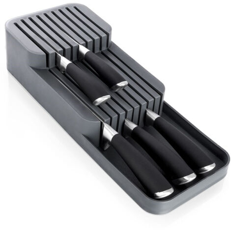 Schubladenmesser-Organizer grau 39x14,5x7,5 cm