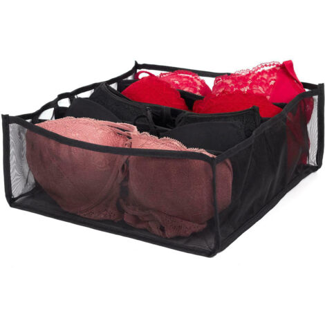 SCHUBLADENORGANIZER, schwarz, Kunststoff, FÜR BH