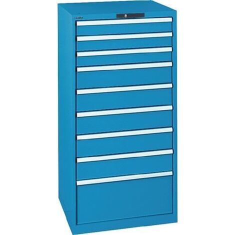 Schubladenschrank 36x36E H1450xB717xT725mm 9 Schubladen Vollauszug RAL5012 LISTA