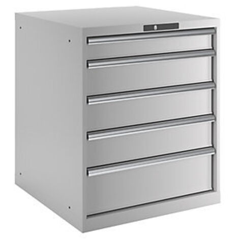 Schubladenschrank 36x36E H850xB717xT725mm 5 Schubladen Vollauszug RAL7035 LISTA