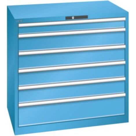 Schubladenschrank 54x36E H1000xB1023xT725mm 6Schubladen Vollauszug RAL5012 LISTA