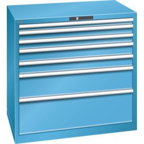 Schubladenschrank 54x36E H1000xB1023xT725mm 7Schubladen Vollauszug RAL5012 LISTA