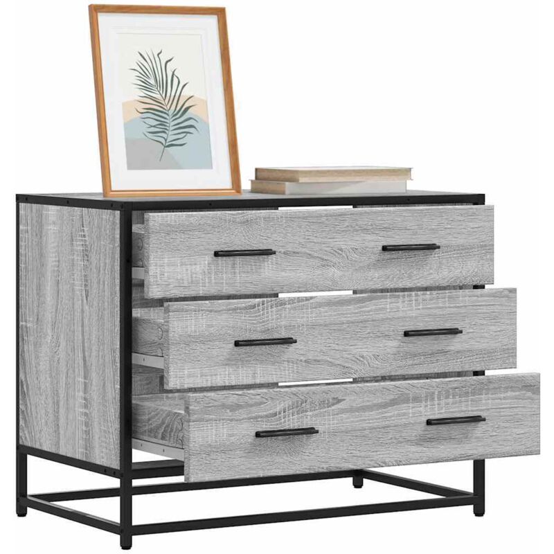 Schubladenschrank Grau Sonoma 70x41x56 Cm Holzwerkstoff - Vidaxl