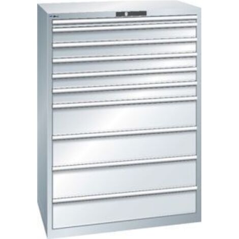 Schubladenschrank H1450xB1023xT725mm 3x100 5x150 1x300 RAL 7035 LISTA