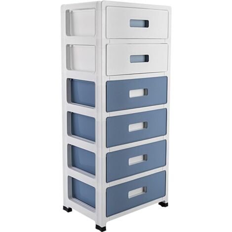 GOJOY Schubladenschrank Kunststoff, Aufbewahrungsturm Mit 6 Schubladen, Schubladencontainer Rollcontainer Für Schlafzimmer Wohnzimmer Arbeitszimmer etc Organizer 35 X 26 X 83.5 Cm