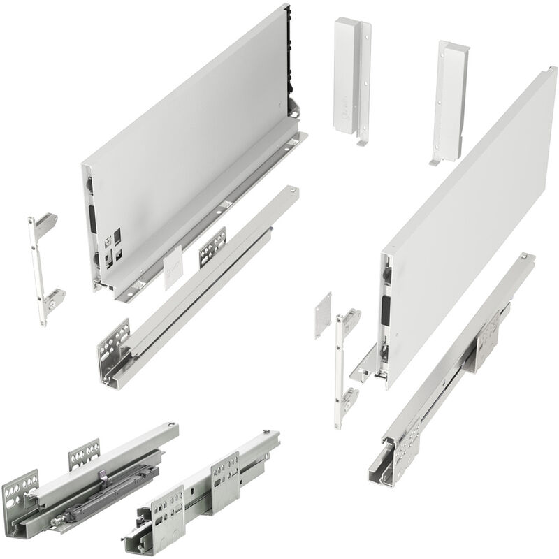So-Tech Schubladensystem Junker Slim Weiß H, 167 Mm Push To Open Bis 35 Kg Belastbar Mit 13 Mm Schlanken Schubladenzargen - Nennlänge 550 Mm