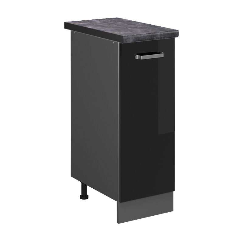 Vicco - Apothekerschrank R-line, Schwarz Hochglanz, 30 Cm , Ap Anthrazit