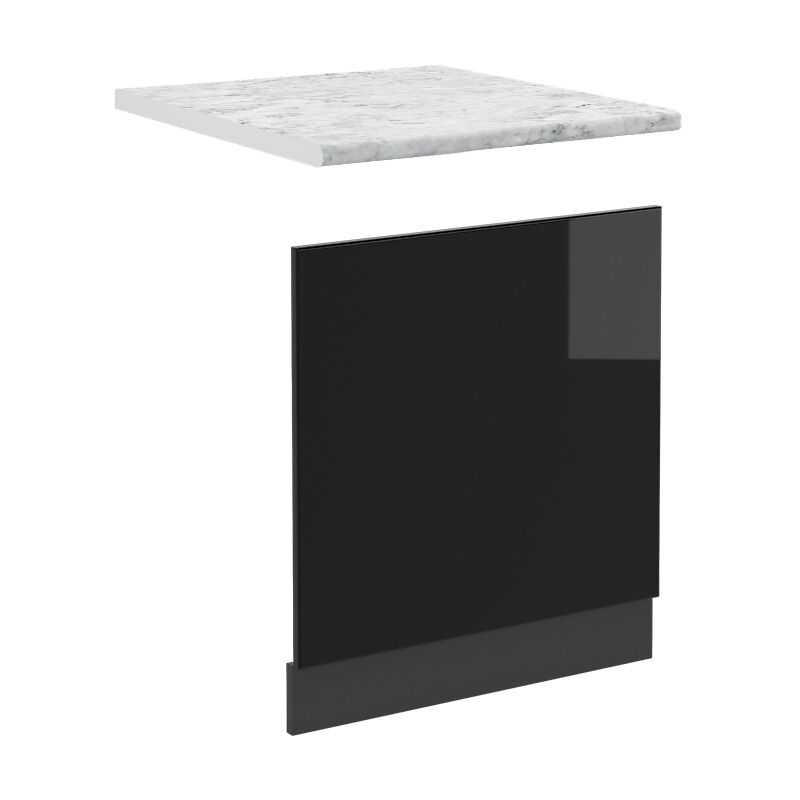 Vicco - Frontblende R-line, Schwarz Hochglanz, 60 Cm , Ap Marmor