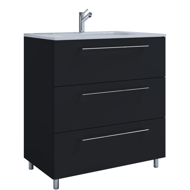 Ebuy24 - Meuble bogue, lavage Badinos h. 86 x l. 80 x p. 46 cm Noir