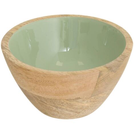 Schüssel Inaya D13cm Grün und Mangoholz - Atmosphera créateur d'intérieur
