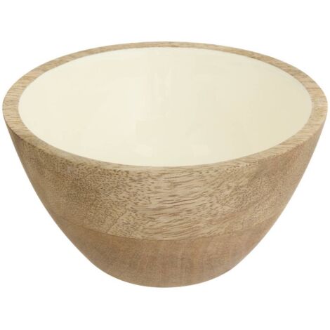 Schüssel Inaya D13cm Warmweiß und Mangoholz - Atmosphera créateur d'intérieur