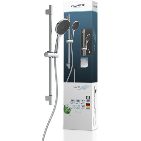 Schütte 64991 Capri Asta doccia e doccetta  Soffione doccia con soffione regolabile in 3 posizioni  Set doccia con colonna doccia  Soffione doccia con tubo e supporto  Pannello doccia a pioggia 