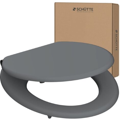 Schütte 80102-A Spirit - Meccanismo di abbassamento automatico in legno, coperchio con anima in legno (carico massimo del sedile WC 150 kg), grigio, grigio