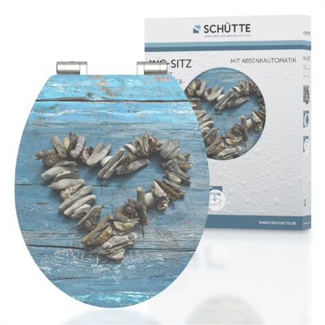 Schütte 80540 MDF HG-Sedile WC con abbassamento Automatico, Shell Heart