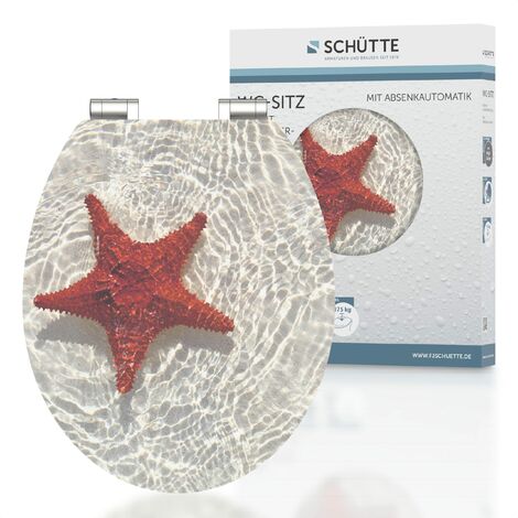 SCHÜTTE 80541 Sedile per WC RED STARFISH, MDF, lucido, con chiusura ammortizzata, motivo