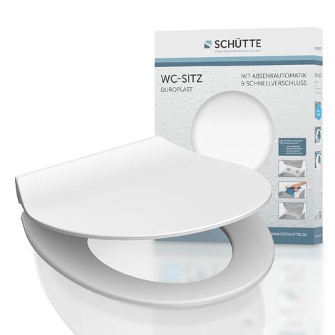 Schütte 82700 82700-Sedile WC in Duropl.Slim, con abbassamento Automatico e Chiusura Rapida, Bianco, Slim White