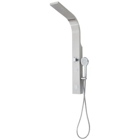 Schütte – Panneau de douche sans robinetterie – Acier inoxydable – Douche de tête 30x10cm – Douchette Ø10cm – Tuyau flexible 150cm – Buses anti-calcaire