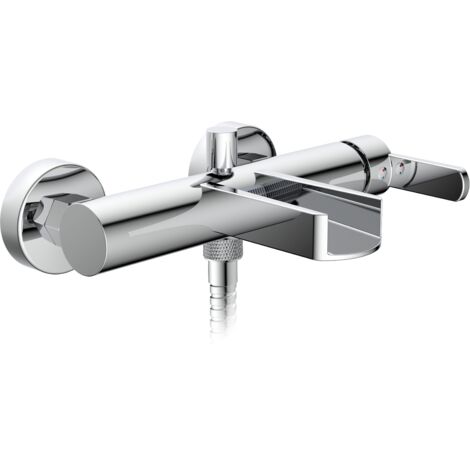 SCHÜTTE Duscharmatur Wasserhahn Bad mit Brauseanschluss Einhebelmischer Mischbatterie Dusche Schwallauslauf 26130
