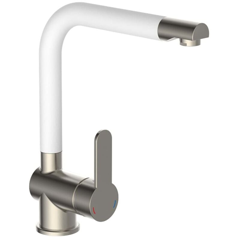 

SCHÜTTE Grifo mezclador con caño alto RIO acero inoxidable blanco mate - Multicolor