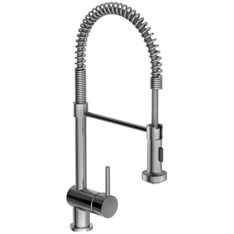 

SCHÜTTE Grifo mezclador con caño redondo alto BOSTON muelle cromado - Plateado
