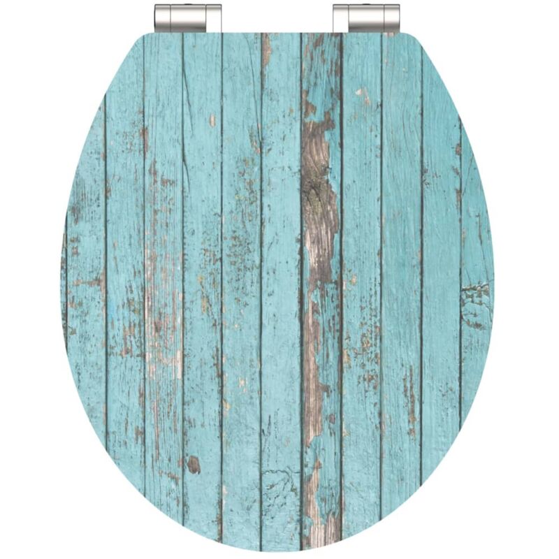 High Gloss Toilet Seat with Soft-Close blue wood mdf Schütte Multicolour