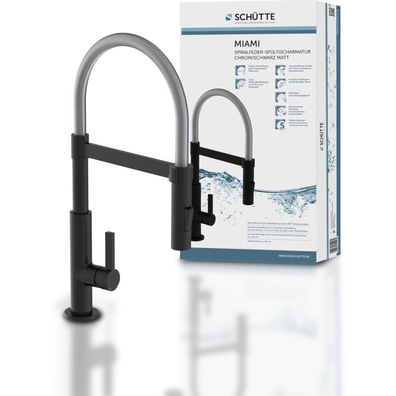 Schütte - Robinet Douchette miami noir et chromé