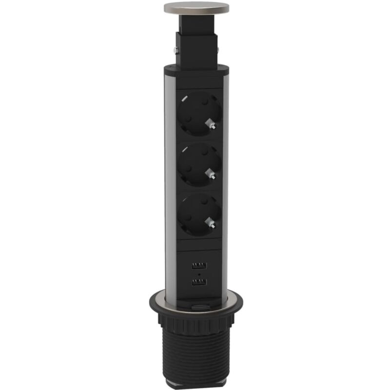 

SCHÜTTE Regleta de 3 enchufes de forma integrada E1 negro