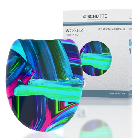 Schütte Sedile WC Neon Paint con abbassamento automatico, copriwater adatto per tutti i WC in commercio, copriwater (carico massimo 150 kg), colorato