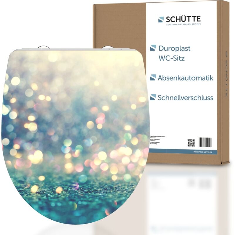 Schütte - Abattant wc en duroplast gloss magic light avec frein de chute Turquoise