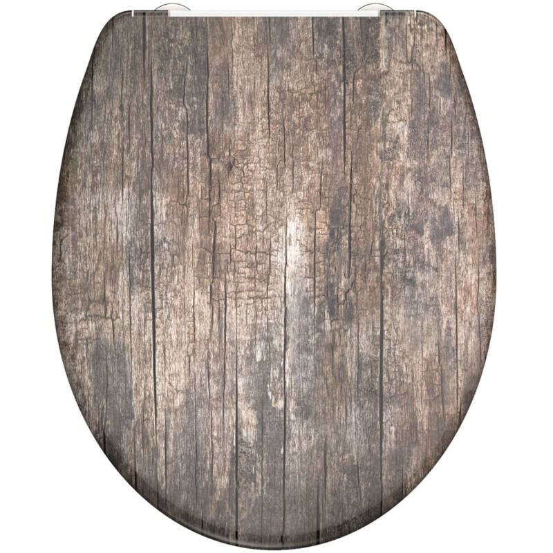 Siège de toilette avec fermeture en douceur OLD WOOD imprimé SCHÜTTE