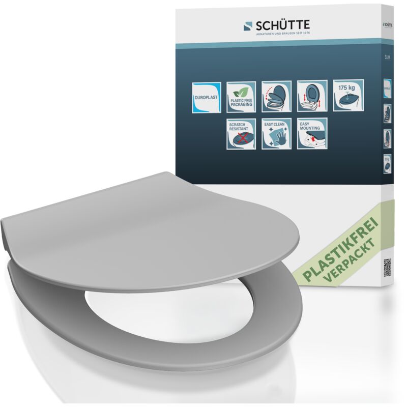 Abattant WC extra fin en duroplast SLIM avec frein de chute Gris clair