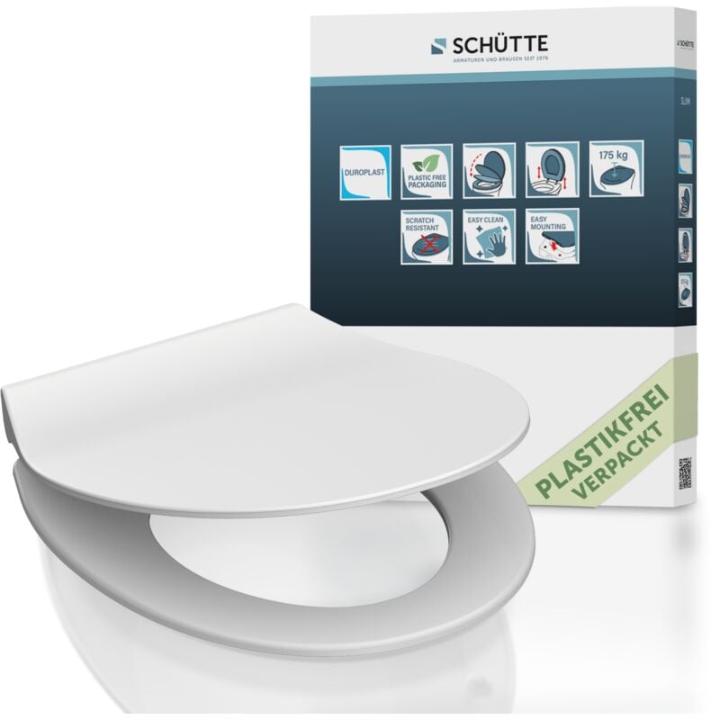 Schütte - Abattant wc extra fin en duroplast slim avec frein de chute Blanc