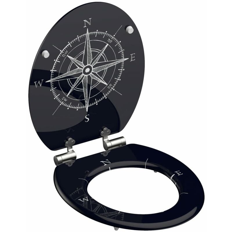 

SCHÜTTE Tapa de váter con cierre suave COMPASS - Negro