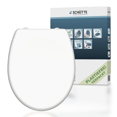 SCHÜTTE WC-Sitz aus Duroplast mit Absenkautomatik Toilettendeckel Uni Klodeckel Einfarbig 82300