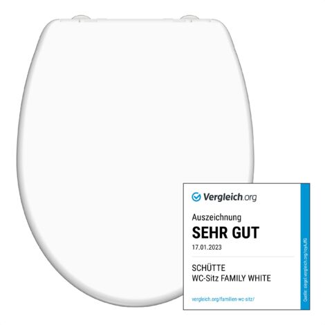 SCHÜTTE WC-Sitz aus Duroplast mit Absenkautomatik und Schnellverschluss Toilettendeckel Uni Klodeckel Einfarbig 82940