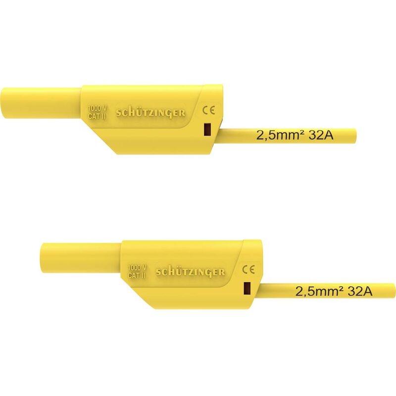 Image of Schützinger - vsfk 8500 / 2.5 / 50 / ge Puntali di sicurezza [Spina 4 mm - Spina 4 mm] 50.00 cm Giallo 1 pz.