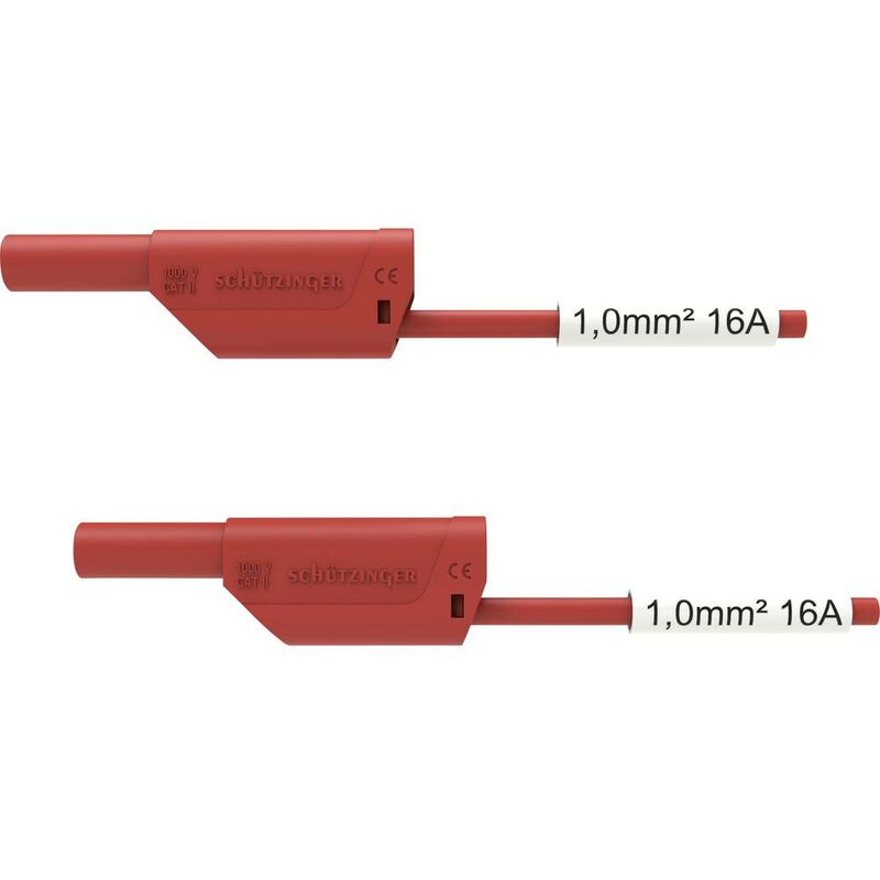Image of Schützinger - vsfk 8500 / SIL1 / 100 / rt Puntali di sicurezza [Spina 4 mm - Spina 4 mm] 100.00 cm Rosso 1 pz.