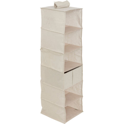 Schuhablage groomy 6 fächer mit korb beige 127x30cm - 5five