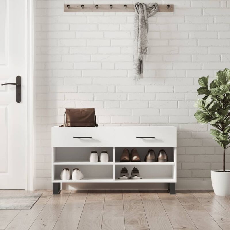 Schuhbank Weiß 102x35x55 Cm Holzwerkstoff Vidaxl