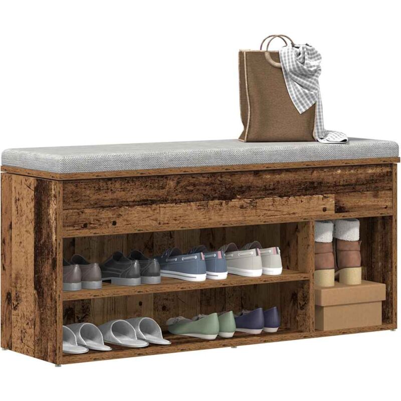 Schuhbank Altholz-optik 102x30, 5x45 Cm Holzwerkstoff - Vidaxl