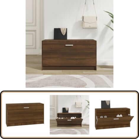 Schuhbank Braun Eichen-Optik 80x24x45 cm Holzwerkstoff - Schuhschrank - Schuhbank - Eiche Optik - Wohnzimmer Deko - Garderobe